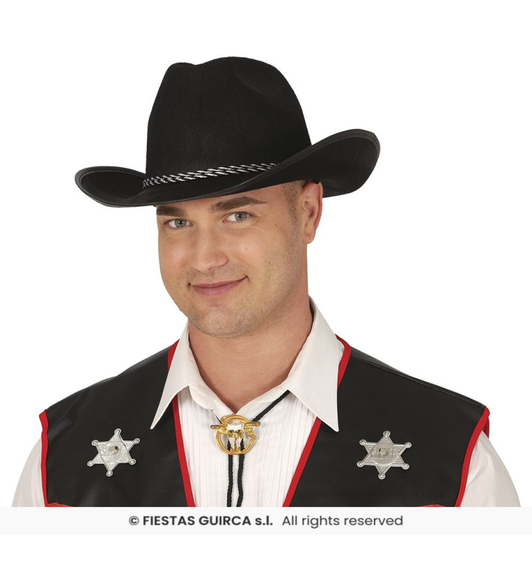Čierny kovbojský klobúk