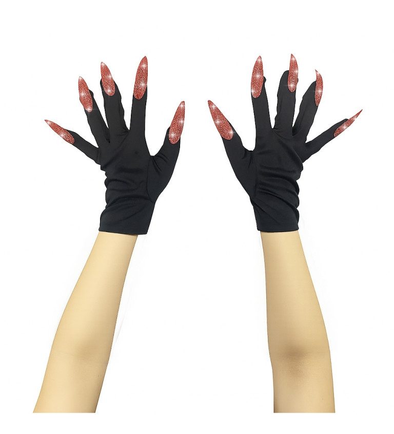 Rukavice s červenými pazúrmi