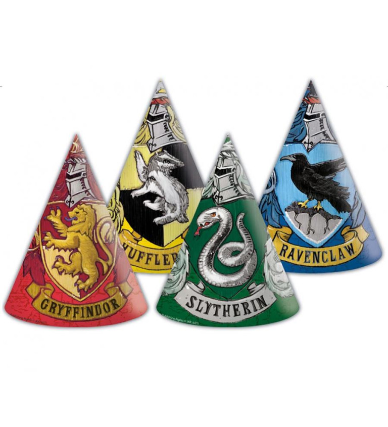 Papierové čiapky Harry Potter Hogwarts Houses