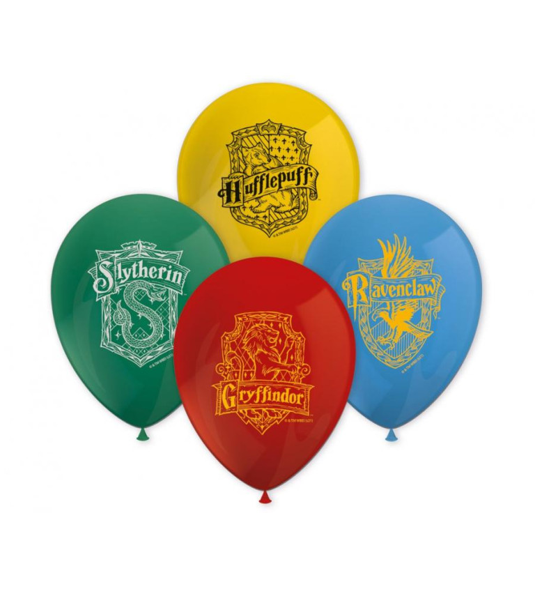 Súprava latexových balónikov Harry Potter Hogwarts Houses 8 ks 28 cm