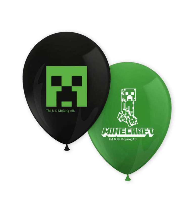 Súprava latexových balónikov Minecraft 8 ks 28 cm