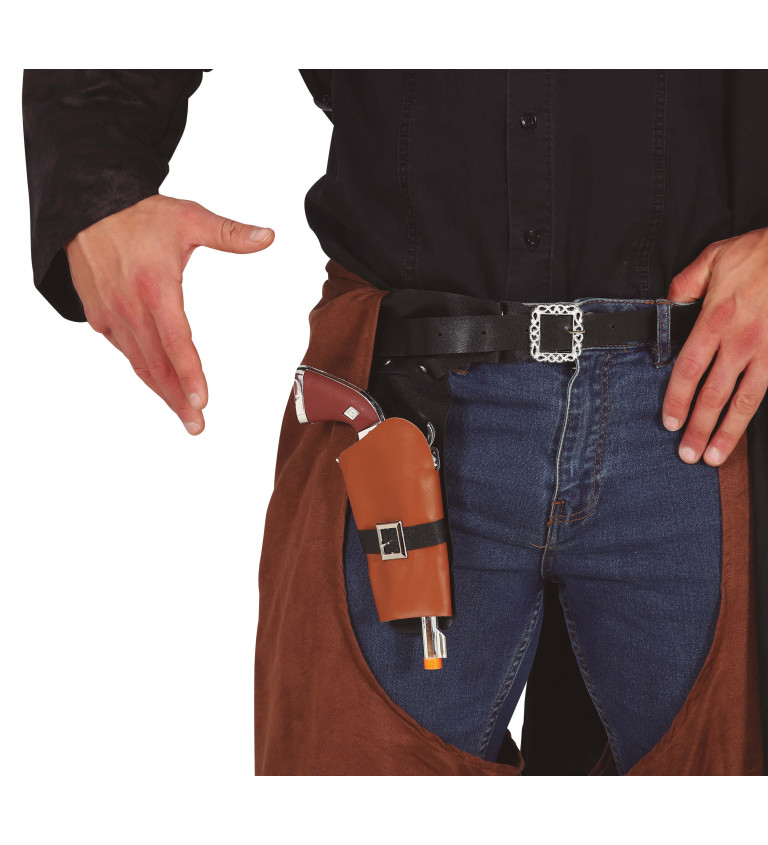 Kovbojský nábojový pás s pistolí
